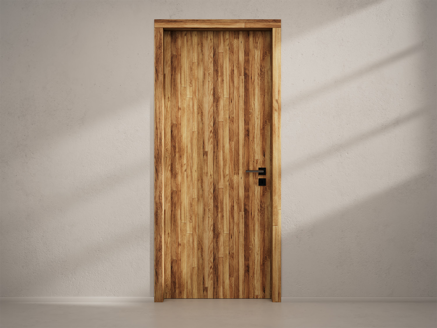 Door with material